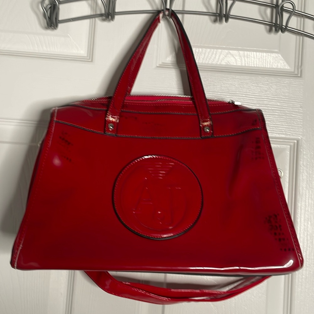 Giorgio Armani Jeans Vintage Patent leather shoulder handbag